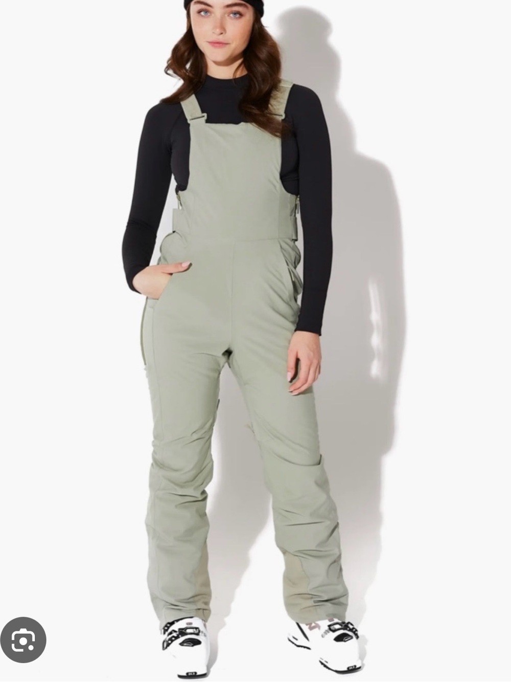 Sage Green Women's Snow Bib Jumpsuit